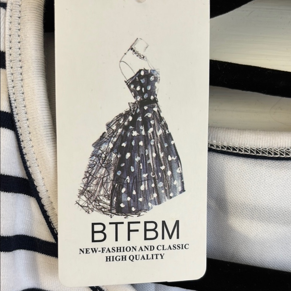 BTFBM Striped Sleeveless Dress with Rauching size XL - Picture 6 of 11